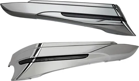 Ciro Lighted Saddlebag Extensions in Chrome Finish For 2014-2021 Touring Road Glide, Road King And Street Glide Models (40110)