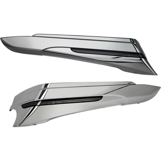 Ciro Lighted Saddlebag Extensions in Chrome Finish For 2014-2021 Touring Road Glide, Road King And Street Glide Models (40110)