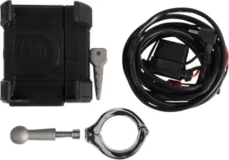 Ciro Smartphone/GPS Holder With Charger in Chrome Finish For 1-1/4 Inch Diameter Handlebars (50214)