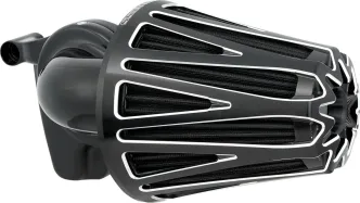 Arlen Ness Crossfire Monster Sucker Air Cleaner In Black Contrast Finish For Harley Davidson 2017-2023 M8 Touring Models (600-080)