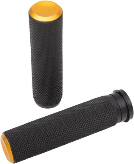 Arlen Ness Grips Knurled Fusion Throttle By Wire In Gold Finish For 2008-2024 Harley Davidson E-Throttle Models & 2025 Road King Special/Trike (07-347)