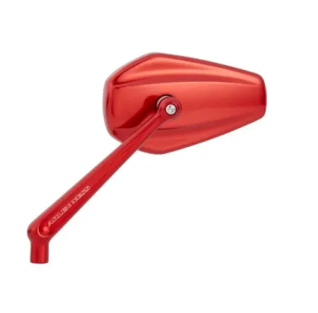 Arlen Ness Mini Stocker Mirror Left Side In Red Anodised (13-152)