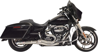 Bassani Road Rage II Mid-Length 2 Into 1 Exhaust System With Hot Rod Turnout Muffler In Chrome For Harley Davidson 2017-2024 Touring Models (1F88C)