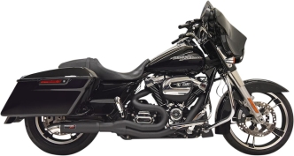 Bassani Road Rage II Mig-Length 2 Into 1 Exhaust System With Hot Rod Turnout Muffler In Black For Harley Davidson 2017-2024 Touring Models (1F88B)