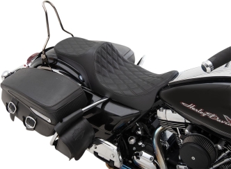 Drag Specialties Predator III 2-Up Double Diamond Seat With Black Stitch For Harley Davidson 2008-2023 Touring Models (0801-1304)