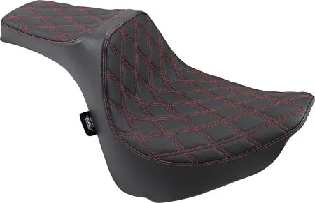 Drag Specialties Predator III Double Diamond Red Stitched Seat For Harley Davidson 2018-2024 FXFB Fat Bob Models (0802-1074)