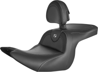 Saddlemen Roadsofa Carbon Fiber Seat With Drivers Backrest For Honda 2018-2022 GL1800 Goldwing Models (H18-07-185BR)