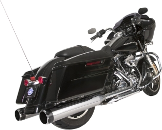 S&S Cycle El Dorado 2 Into 2 Exhaust System In Chrome With Black Thruster End Caps For Harley Davidson 2009-2016 Touring Models (550-0677B)