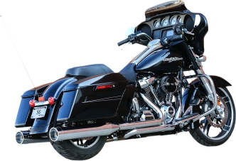 S&S Cycle El Dorado 2 Into 2 Exhaust System In Chrome With Chrome Tracer End Caps For Harley Davidson 2017-2023 M8 Touring Models (550-0851A)