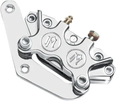 Performance Machine Front 4 Piston Caliper Kit Classic Front Single In Chrome Finish For Harley Davidson 1984-1999 FLST & FXST, 1984-1999 FXR, FXD & XL Models With 11.5 Inch Single Disc (1213-0017-CH)