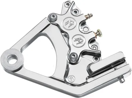 Performance Machine Rear 4 Piston Caliper Kit Classic In Chrome Finish For Harley Davidson 1987-1999 Softail Models (1274-0052-CH)