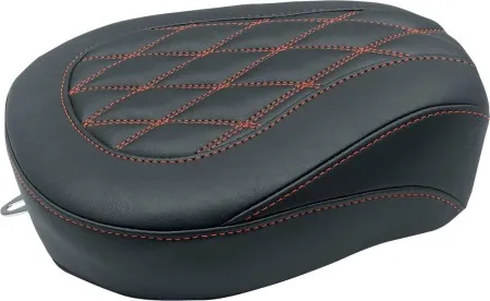 Mustang Wide Tripper Passenger Seat With Red Stitching For Harley-Davidson 2008-2025 Touring Models (excl. 23-25 VVT Models) (76648AB)