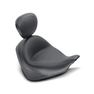 Mustang Wide Touring Solo Smooth Seat With Removable Driver Backrest For Honda 2010-2021 VT1300CX Fury Models (79628)