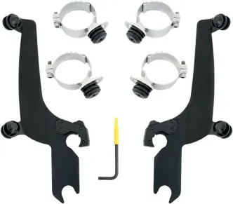 Memphis Shades No-Tool Trigger-Lock Mounting Kit For Memphis Sportshield In Black Finish For Honda Models (MEB1922)