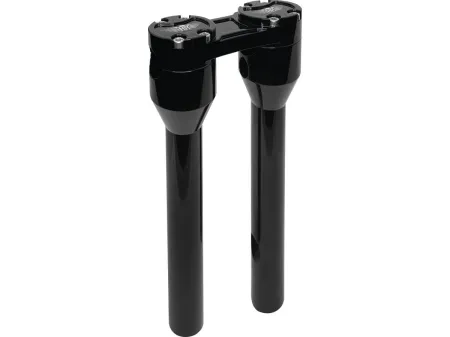 Heinz Bikes 12 Inch Clubstyle Straight Risers In Black With Black Top Clamp For 1 Inch Handlebars (HB-RS1-12-BB)