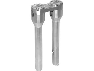 Heinz Bikes 12 Inch Clubstyle Straight Risers In Silver With Silver Top Clamp For 1 Inch Handlebars (HB-RS1-12-SS)