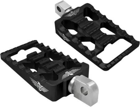 Heinz Bikes MX V1 Footpegs In Black For Harley Davidson 2018-2023 M8 Softail Models (HB-FPV1-M8-B)