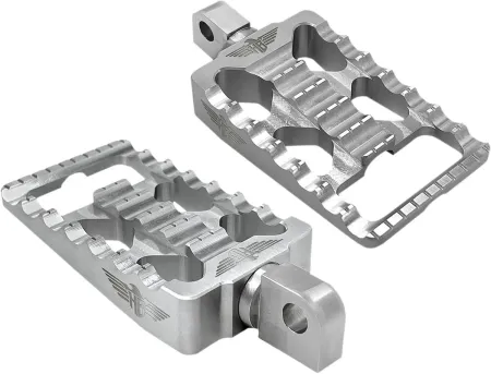 Heinz Bikes MX V1 Footpegs In Silver For Harley Davidson 2018-2023 M8 Softail Models (HB-FPV1-M8-S)