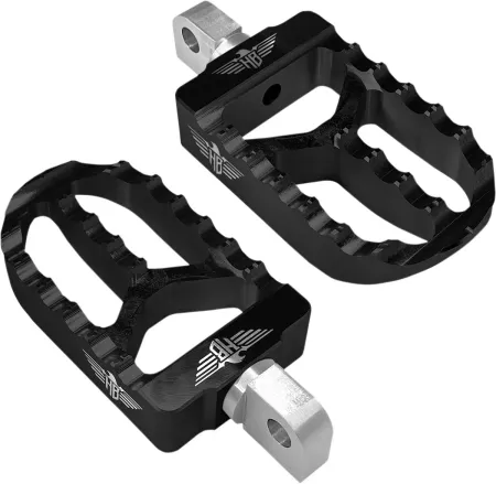 Heinz Bikes MX V2 Footpegs In Black For Harley Davidson 2018-2023 M8 Softail Models (HB-FPV2-M8-B)