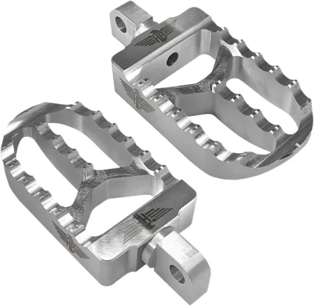 Heinz Bikes MX V2 Footpegs In Silver For Harley Davidson 2018-2023 M8 Softail Models (HB-FPV2-M8-S)