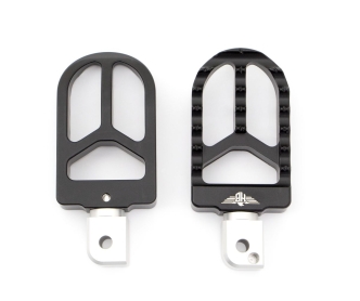 Heinz Bikes MX V2 Passenger Footpegs In Black For Harley Davidson 2018-2023 M8 Softail Models (HB-FPV2-M8P-B)