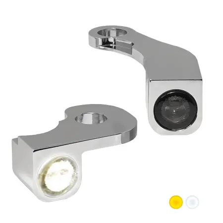 Heinz Bikes NANO Series Handlebar Turn Signals In Chrome Finish For Harley Davidson 1990-2017 Dyna Models (HBTSN-FX96-C-PL)