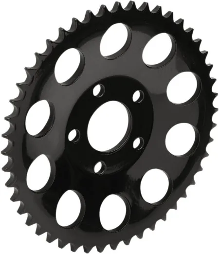 Drag Specialties 48 Tooth Gloss Black Rear Chain Sprocket (11.7mm Offset) For HD Evo Big Twin and 92-99 Sportster Models (19217EB)