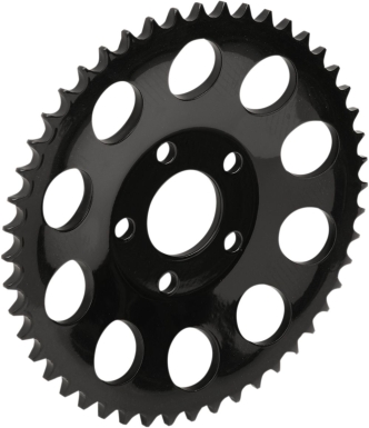 Drag Specialties 48 Tooth Gloss Black Rear Chain Sprocket (11.7mm Offset) For HD Evo Big Twin and 92-99 Sportster Models (19217EB)