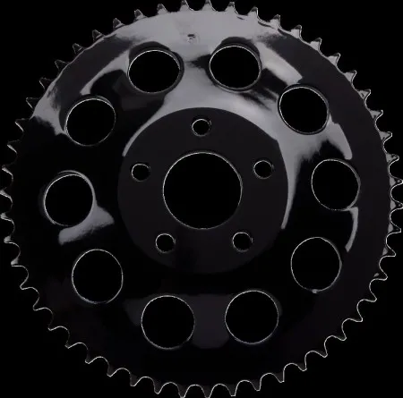Drag Specialties 51 Tooth Gloss Black Rear Chain Sprocket (11.7mm Offset) For HD Evo Big Twin and 92-99 Sportster Models (19387EB)