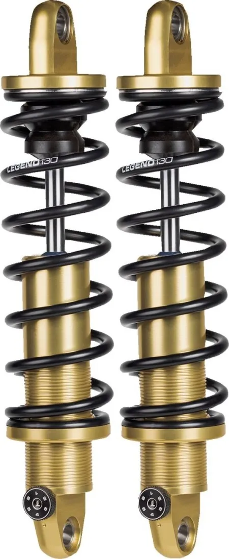 Legend Suspensions Gold 13 Inch Revo-A Adjustable Coil Suspension With Heavy Duty Springs For Harley Davidson 1999-2022 Touring Models (1310-1780)