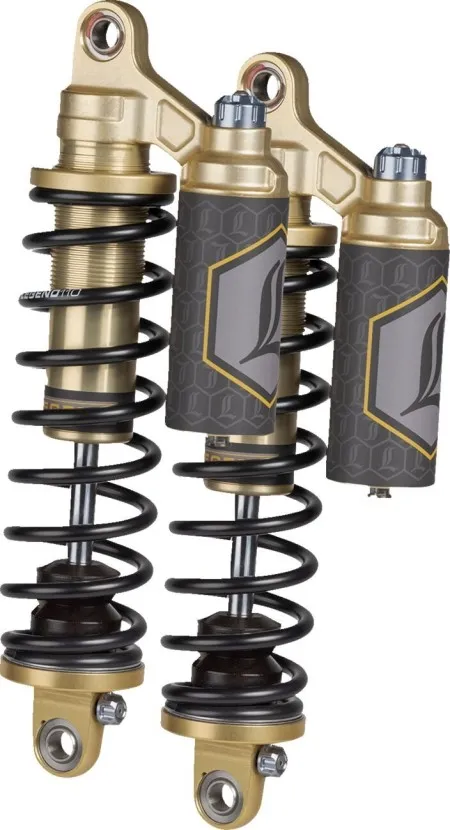 Legend Suspensions 14 Inch Gold Revo Arc Piggyback Coil Suspension With Heavy Duty Springs For Harley Davidson 2004-2022 Sportster Models (Excludes Superlow) (1310-1921)