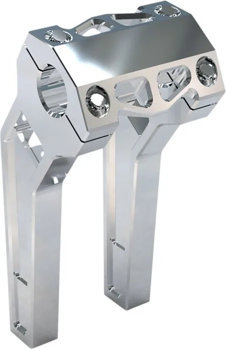 LA Choppers 8 Inch Pullback Risers In Raw Finish With 1 1/4 Inch Clamping Diameter (LA-7481-08R)