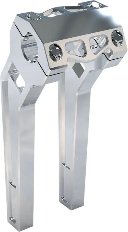 LA Choppers 10 Inch Pullback Risers In Raw Finish With 1 1/4 Inch Clamping Diameter (LA-7481-10R)