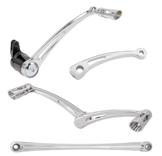 Arlen Ness Deep Cut Foot Control Kit With Heel/Toe Shifter In Chrome For Harley Davidson 2000-2023 Touring Models (420-107)