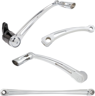 Arlen Ness Deep Cut Foot Control Kit With Solo Shifter In Chrome For Harley Davidson 2000-2023 Touring Models (420-109)