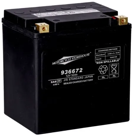 MCS Standard Series AGM Sealed Battery 12V, 32AH, 450CCA For Harley Davidson 1997-2025 Touring & 2009-2025 Trike Models (HVT 02 SLA-MCS)