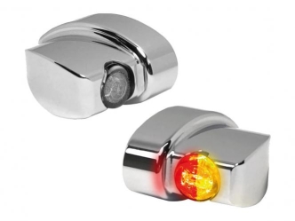 Heinz Bikes NANO Series Winglets 3-In-1 Turn Signals, Brake & Taillights in Chrome Finish For 1999-2020 H-D Models (HBWLN-3TS-C)
