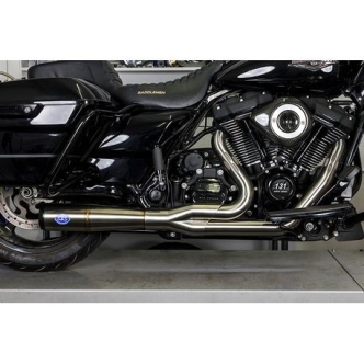 S&S Cycle Diamondback 2-1 50 State Exhaust System In Stainless Steel With Black Endcap For Harley Davidson 2017-2023 Touring M8 Models (550-0999A)