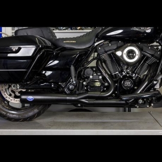 S&S Cycle Diamondback 2-1 50 State Exhaust System In Guardian Black With Black Endcap For Harley Davidson 2017-2023 Touring M8 Models (550-1027A)