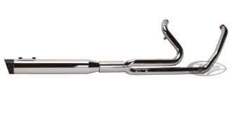 Two Brothers Racing 2-1 Comp-S Exhaust In Chrome With Black Slash Endcap For 2017-2024 Touring Models (005-4640199-S)