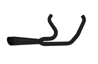 Two Brothers Racing 2-1 Shorty Exhaust In Black With Black Slash Endcap For 2017-2024 Touring Models (005-4870199-B)