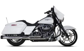 Two Brothers Racing 2-1 Ghost Exhaust In Chrome With Black Endcap For 2017-2024 Touring Models (005-46402)