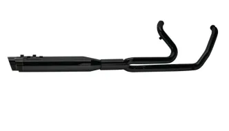 Two Brothers Racing 2-1 Ghost Exhaust In Black With Black Slash-Cut Endcap For 2017-2024 Touring Models (005-46402-BS)