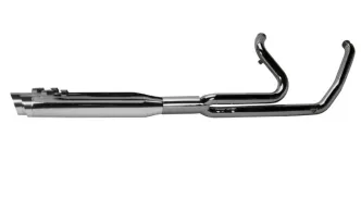 Two Brothers Racing 2-1 Ghost Exhaust In Chrome With Polished Slash-Cut Endcap For 2017-2024 Touring Models (005-46402-PS)