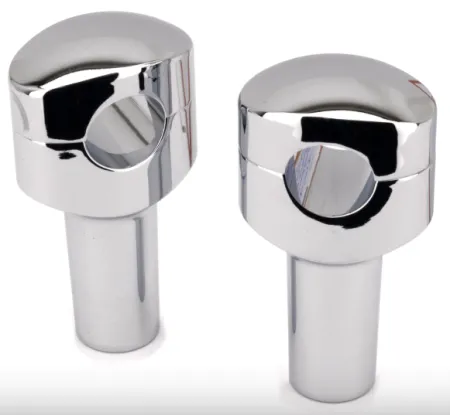 Zodiac 3 Inch Design Fusion Billet Oval Risers - Smoothie - Chrome - 1 Inch Clamping Area (241063)