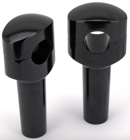 Zodiac 4 Inch Design Fusion Billet Oval Risers - Smoothie - Black - 1 Inch Clamping Area (241078)