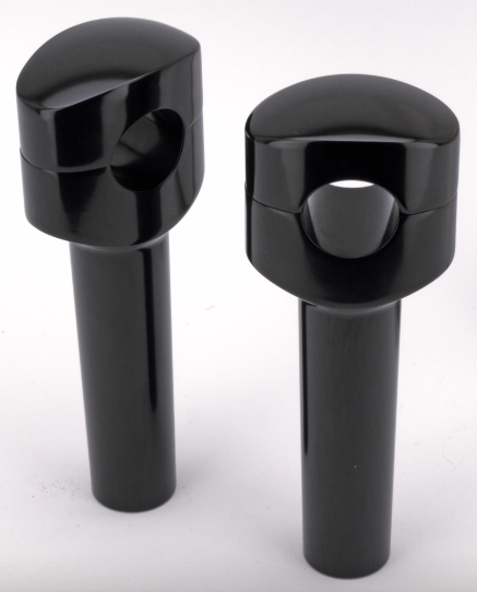 Zodiac 5 Inch Design Fusion Billet Oval Risers - Smoothie - Black - 1 Inch Clamping Area (241081)