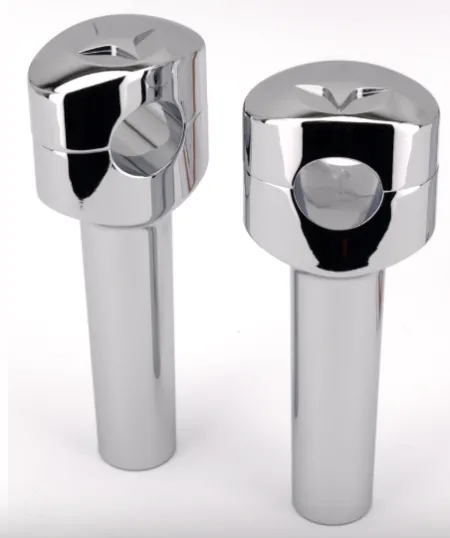 Zodiac 5 Inch Design Fusion Billet Oval Risers - Lone Star - Chrome - 1 Inch Clamping Area (241070)