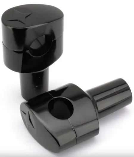 Zodiac 3 Inch Design Fusion Billet Tapered Oval Risers - Lone Star - Black - 1 Inch Clamping Area (732001)