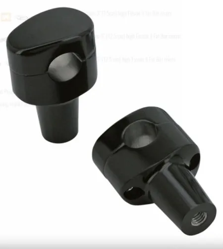 Zodiac 3 Inch Tall Fusion II Fat Bar Risers - Black - With 1 1/4 Inch Clamping Area (241055)